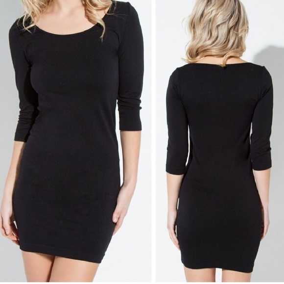 Black Seamless Silhouette Dress - Picture 2 of 4
